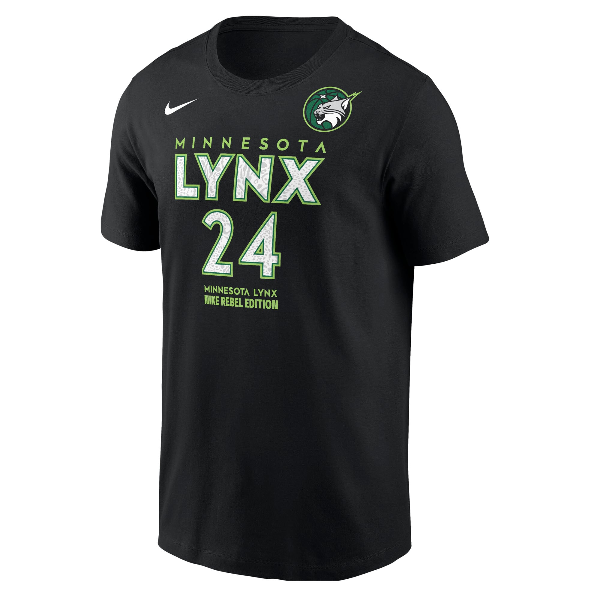 Men's Nike Napheesa Collier Black Minnesota Lynx Rebel Edition Name & Number T-Shirt